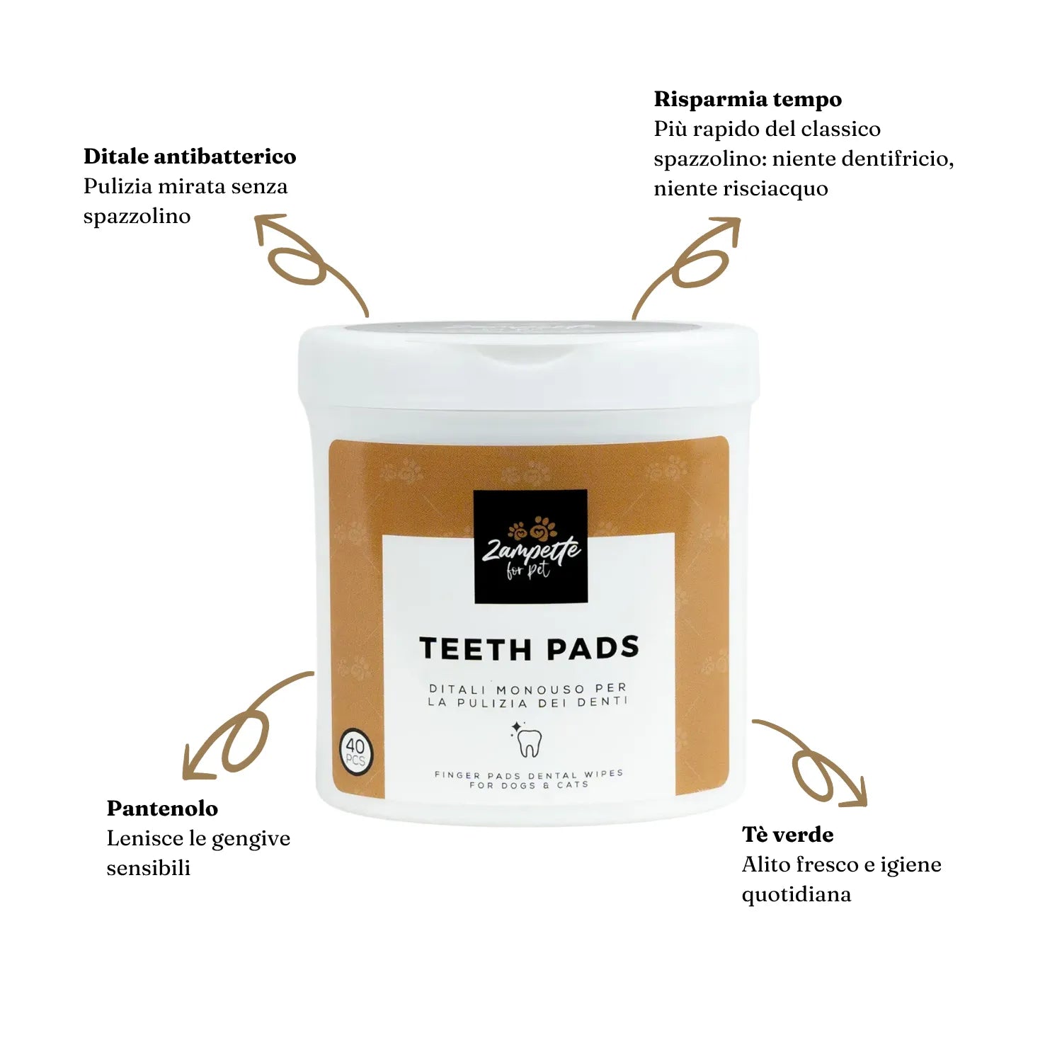 punti di forza teeth pads per pulizia denti cane