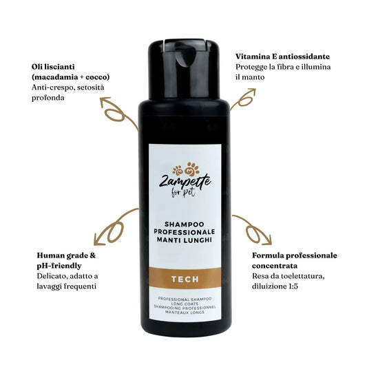 Shampoo professionale manti lunghi