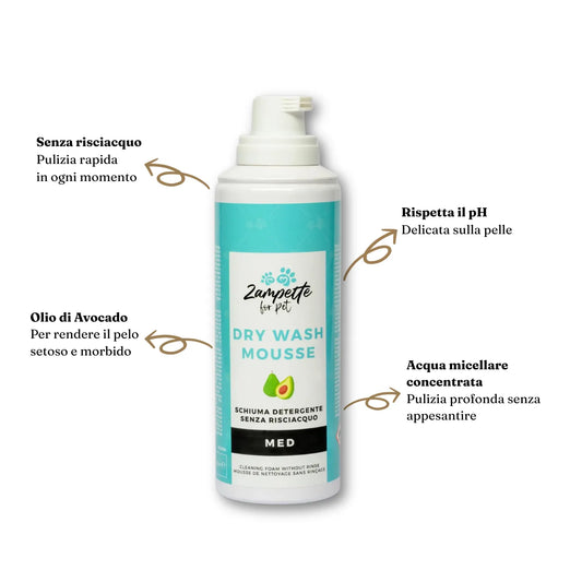 schiuma senza risciacquo per animali