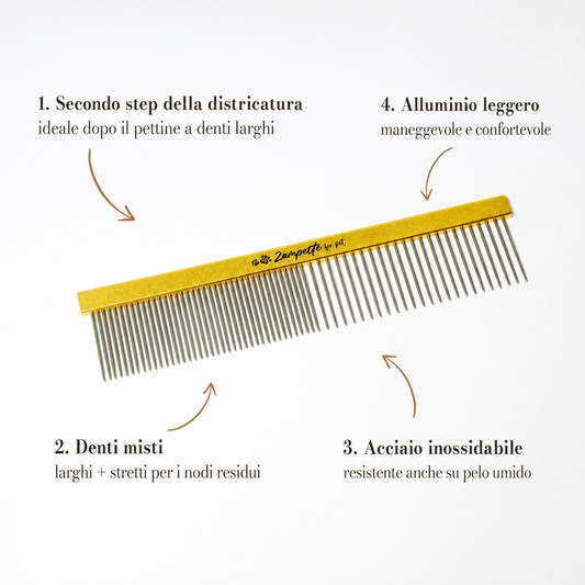 Pettine per toelettatura denti misti